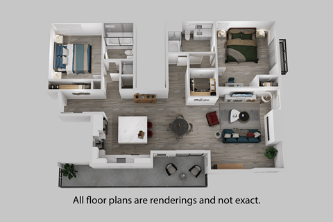 Floor plan for 2 beds, 2 baths, 1450 sqft